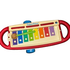 Fisher price vintage 1989 rock n roll ksylofon pre-K zabawka do ciągnięcia na sprzedaż  Wysyłka do Poland