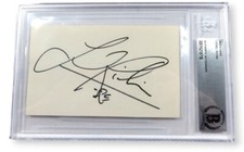 Cartão de índice autografado assinado por Lionel Richie cantor compositor BAS encapsulado, usado comprar usado  Enviando para Brazil