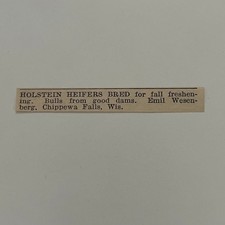 Emil wesenberg holstein for sale  Hinckley