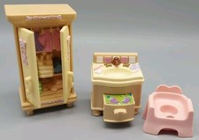Guarda-roupa pia banheiro casa de bonecas Fisher Price Loving Family novas adições comprar usado  Enviando para Brazil