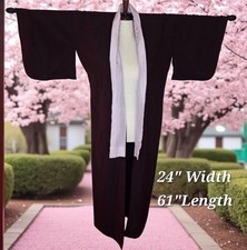 Kimono japonês listra preta e vermelha com rosa 100% poliéster lavável japonês LEIA, usado comprar usado  Enviando para Brazil