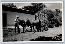 Cartão postal Costa Rica Carreta Con Lena Bull Carriage c1930's foto RPPC vintage, usado comprar usado  Enviando para Brazil