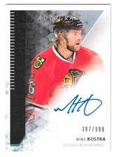 NHL Rookie Autograph Tradingcard – Mike Kostka - Chicago Blackhawks - /999, używany na sprzedaż  Wysyłka do Poland