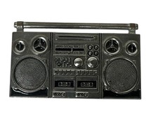 Usado, Fivela de cinto Boom Box AM FM equalizador de fita de rádio estéreo vintage anos 90 cor prata comprar usado  Enviando para Brazil