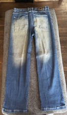 Jeans folgado vintage ferramenta Y2K desgastado/branco lavado 34x32 raro JNCO Southpole comprar usado  Enviando para Brazil