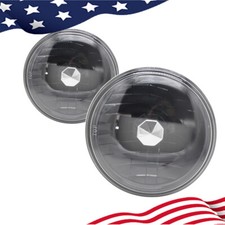 Usado, Par de faróis dianteiros redondos transparentes 7" polegadas carcaça preta ajuste GMC Jimmy P35 comprar usado  Enviando para Brazil