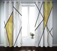 Geometric curtains blockout for sale  LEEDS
