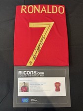 Cristiano Ronaldo CAMISETA DE CASA FIRMADA POR PORTUGAL 2018 ICONOS.COM CERTIFICADO DE AUTENTICIDAD JJS segunda mano  Embacar hacia Mexico