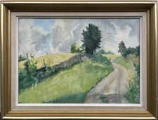 Usado, Quadro a Olio Impressionista Jorn Glob Estivo Viottolo di Campagna Danimarca Mid comprar usado Usado, Quadro a Olio Impressionista Jorn Glob Estivo Viottolo di Campagna Danimarca Mid comprar usado  Enviando para Brazil