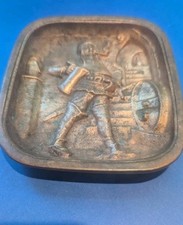 Pin retangular de bronze sólido moeda prato homem cachimbo pub bar banco barril grosso, usado comprar usado  Enviando para Brazil