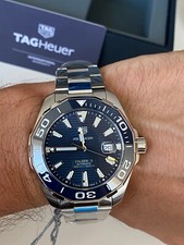 Tag Heuer 43mm AQUARACER mostrador azul relógio masculino automático calibre 5 conjunto completo, usado comprar usado  Enviando para Brazil