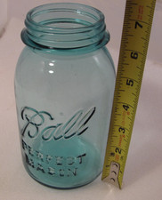 Ball Perfect Mason Jar # 13 azul água vintage 1923 - 1933 32 oz quarto vidro antigo comprar usado Ball Perfect Mason Jar # 13 azul água vintage 1923 - 1933 32 oz quarto vidro antigo comprar usado  Enviando para Brazil