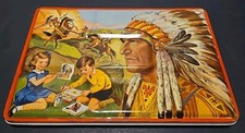 Conjunto de paletes de pintura de metal vintage dos anos 1950 ou 60 cowboys e índios nativos americanos comprar usado  Enviando para Brazil