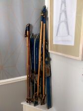 Dois pares correspondentes de comprimento Criança Azul Vintage esquis de cana-de-polonêses - 120cm E 90cm comprar usado  Enviando para Brazil