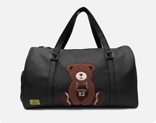 Nova Bolsa de Duffle Preta, Bolsa de Couro Sintético Textura Preta, Presente Personalizado comprar usado  Enviando para Brazil