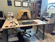 Lshaped wood desk for sale  Davenport