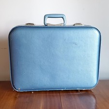 Mala de viagem vintage azul troiano capa dura 21" sem chaves retrô, usado comprar usado  Enviando para Brazil