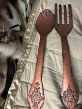 Utensílios de cozinha gigantes “em casa” colher e garfo decoração de parede de metal para fazenda comprar usado Utensílios de cozinha gigantes “em casa” colher e garfo decoração de parede de metal para fazenda comprar usado  Enviando para Brazil