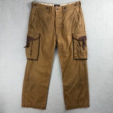 Calça masculina vintage RRL 30 marrom paraquedista carga militar dupla RL Ralph Lauren comprar usado  Enviando para Brazil