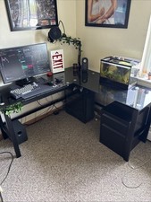 Black shaped desk for sale  Whitewater