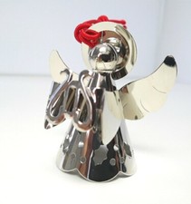 Enfeite de anjo de metal miniatura Natal lata mini harpa tom prata 2 polegadas comprar usado  Enviando para Brazil