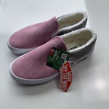 NOVO VANS Sapato Feminino Clássico Slip On Camurça Sherpa Forrado Rosa Baixo Cinza Tamanho 8, usado comprar usado  Enviando para Brazil