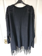 Black sparkly poncho for sale  SOLIHULL