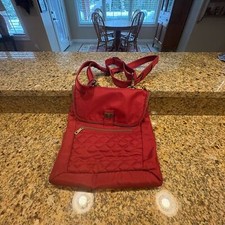 Mochila acolchoada vermelha vinho Travelon bolsa conversível bolsos antifurto comprar usado  Enviando para Brazil
