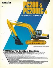 Folheto de equipamento - Komatsu - PC200-5 PC200LC-5 - Escavadeira - c1992 (E8189) comprar usado  Enviando para Brazil