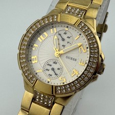 Relógio de quartzo feminino Guess tom dourado moldura fixa data do dia strass nova bateria comprar usado  Enviando para Brazil