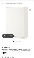 white 3 door wardrobe for sale white 3 door wardrobe for sale LONDON