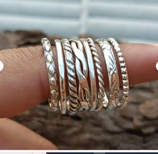 Usado, Anéis empilháveis de prata, anel de prata esterlina 925, conjunto de 8 anéis de prata todos os tamanhos comprar usado Usado, Anéis empilháveis de prata, anel de prata esterlina 925, conjunto de 8 anéis de prata todos os tamanhos comprar usado  Enviando para Brazil