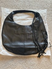 B. Bolsa de ombro Low The Belt couro pebbled preto hobo franja borla grande nova com etiquetas comprar usado  Enviando para Brazil