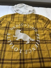 Camisa masculina Harry Potter com capuz xadrez manga longa mostarda tamanho G #104 comprar usado  Enviando para Brazil