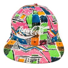 Boné Snapback Vintage Coca Cola Anos 80 Anos 90 Coca-Cola Neon Colorido Manchado H04 comprar usado  Enviando para Brazil