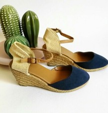 Scarpe tela blu usato  Vigevano