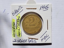 BRASIL - 2 CRUZEIROS - 1945 - ERROR - REVERSO INCLINADO - MBC comprar usado  Enviando para Brazil