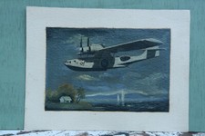 Peinture gouache hydravion d'occasion  France