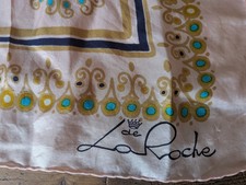 Usado, Foulard DE LA ROCHE  vintage In Pura Seta Color Rosa Chiaro Fantasia Oro Blu Ver comprar usado  Enviando para Brazil