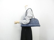 Bolsa de boliche CHANEL Mademoiselle couro azul/marinho corrente bolsa de ombro comprar usado  Enviando para Brazil