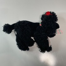 Brinquedo de pelúcia Korimco preto poodle cachorro Natal arco 30cm aparência vintage comprar usado  Enviando para Brazil