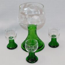 Conjunto de 4 taças de bar alemão com haste verde colmeia vinho bebida vigoroso e muitas vezes comprar usado  Enviando para Brazil