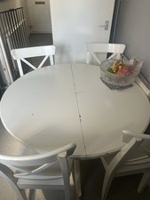 White table chairs for sale  ROMFORD