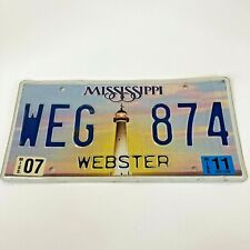 2011 Mississippi License Plate WEG 874 Lighthouse Webster Garage Collector comprar usado  Enviando para Brazil