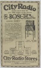 Antigo 1928 BOSCH Rádio Todo Elétrico Jornal Impressão Anúncio comprar usado  Enviando para Brazil