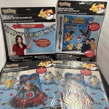 Decorações de festa de aniversário Pokémon: cena de parede, banner, decoração de mesa (2014) comprar usado  Enviando para Brazil