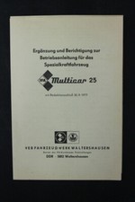 Age Pression Supplément U Berichtigung Mode D'Emploi Multicar M25 Old Vintage na sprzedaż  Wysyłka do Poland