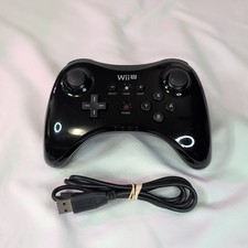 Nintendo Wii U Pro Controller Black Official OEM WUP-005 Tested w/Cable, używany na sprzedaż  Wysyłka do Poland