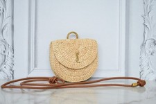 Original Saint Laurent Mini Gestrickte Raffia Schultertasche Geldbörse Beige comprar usado  Enviando para Brazil