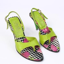 Versace Jeans Couture Czółenka Zielona skóra Slingback Obcasy Rozmiar EU 37,5 / US 7,5 na sprzedaż  PL